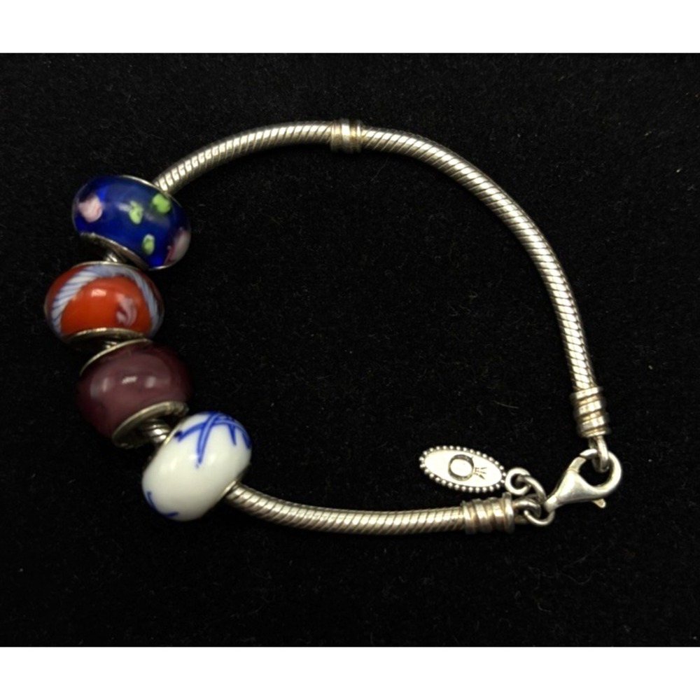 Authentic Pandora Sterling Silver 925 Charm Bracelet 4 Charms All Marked